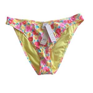 NO BUNDARIES Yellow Floral Bikini Size XXL